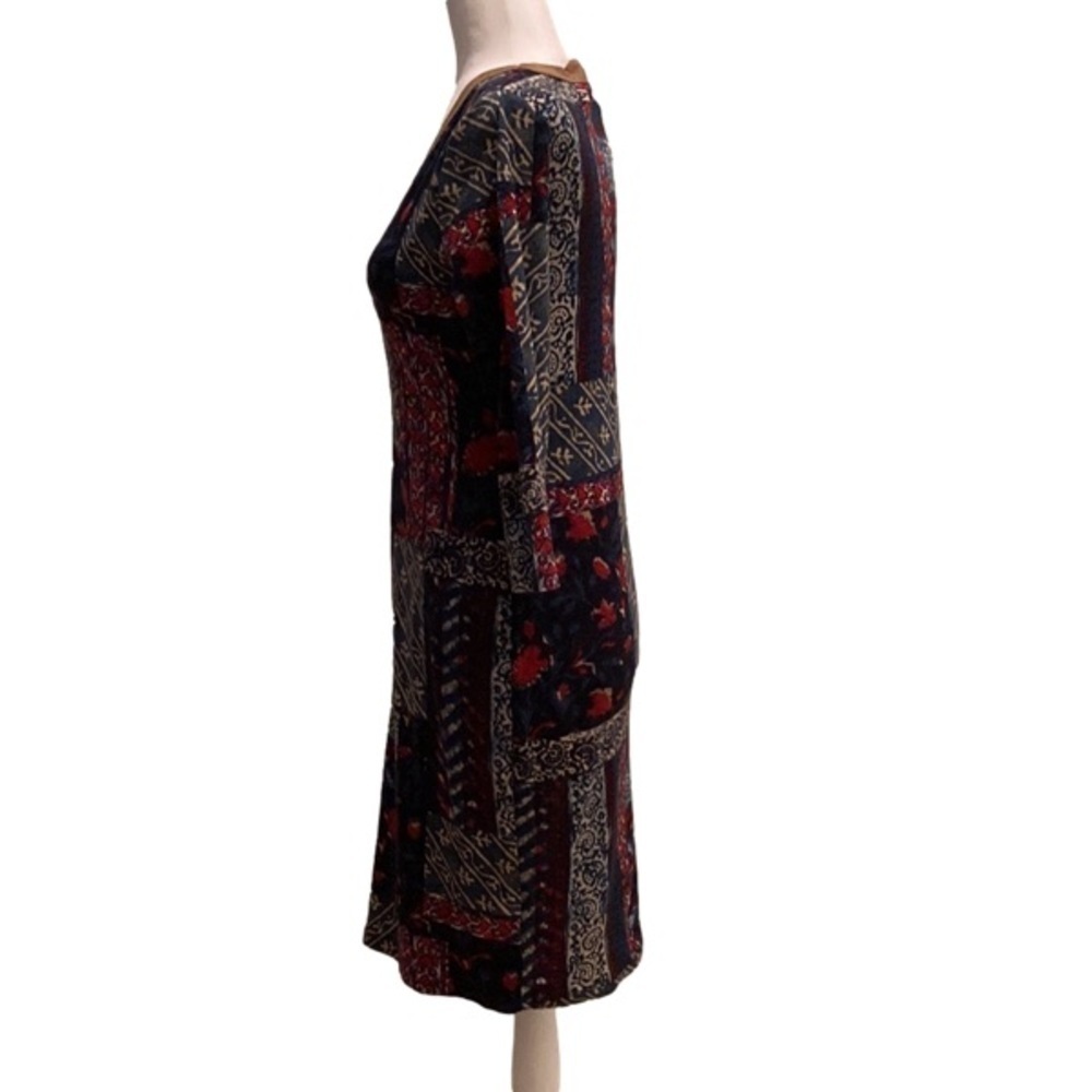 Lauren Ralph Lauren Faux Suede Patchwork Shirt Dress - Picture 4 of 11